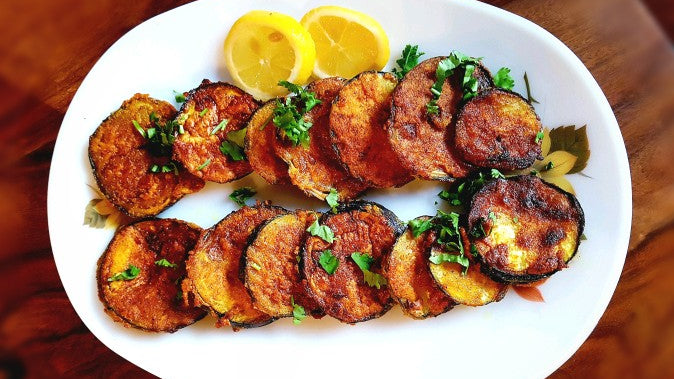 SPICED AUBERGINE SLICES
